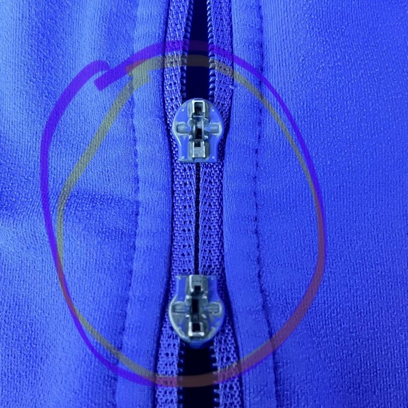 Zella Blue Full Zip Jacket Women’s 6 | Athletic Mock Neck Thumbhole Athleisure - Picture 7 of 12